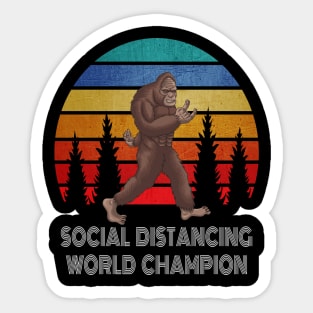 Bigfoot Social Distancing World Champion Sticker